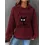 Kitty Printed Pocket Waffle Casual Hoodie