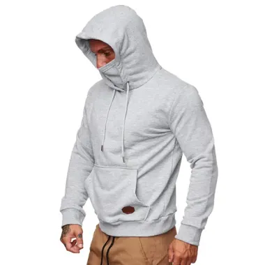 Men's Ninja Hoodie Multicolor Face Covering Hoodie - A Stylish And Comfy Casual Drawstring Sweatshirt