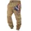 Men's Vintage American Flag Print Pocket Casual Athletic Elastic Waist Trousers