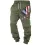 Men's Vintage American Flag Print Pocket Casual Athletic Elastic Waist Trousers