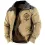 Men's Plush Fleece Warm Lining Vintage Yellowstone Zipper Tactical Outdoor Jacket