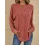 Women's Solid Color Knitted Casual Round Neck Long Sleeve Top