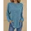 Women's Solid Color Knitted Casual Round Neck Long Sleeve Top