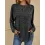 Women's Solid Color Knitted Casual Round Neck Long Sleeve Top