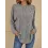 Women's Solid Color Knitted Casual Round Neck Long Sleeve Top