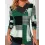 Women's Geometric Graphic Contrast Print V-Neck Casual Long Sleeve Top