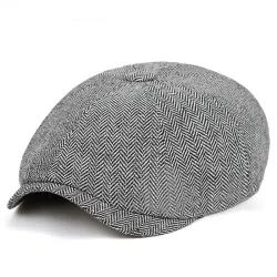 Men\'s British Vintage Herringbone Twill Beret