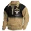 Men's Sweatshirt Quarter Zip Yellowstone Vintage Daily Tops Khaki