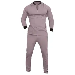 Men\'s Sport Tracksuits 2 Piece Jogging Suits Sets Zip Long Sleeve T-Shirt