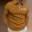 Men's Boss Polo Zip Shirt Stripe Long Sleeve Lapel T-Shirt Casual Fit Tops