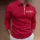 Men's Boss Polo Zip Shirt Stripe Long Sleeve Lapel T-Shirt Casual Fit Tops