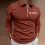 Men's Boss Polo Zip Shirt Stripe Long Sleeve Lapel T-Shirt Casual Fit Tops