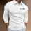 Men's Boss Polo Zip Shirt Stripe Long Sleeve Lapel T-Shirt Casual Fit Tops