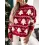 Women's Christmas Jacquard Half Turtle Neck Long Sleeve Sweater