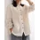 Women's Vintage Cotton And Linen Button-down Crew Neck Shirt