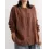 Women's Vintage Cotton And Linen Button-down Crew Neck Shirt