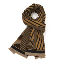 Men\'s Zebra Print Jacquard Cashmere Scarf Shawl