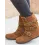 Women's Round Toe Flat Bottom Large Size Mid-calf Boots