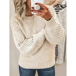 Women\'s Casual Jacquard Knitted Sweater