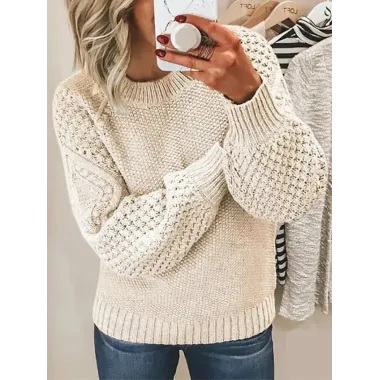 Women's Casual Jacquard Knitted Sweater