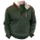 Men's Knitted Sweatshirt Retro Outdoor 1/4 Collar 1/4 Zip Tactical Knit Pullover Sweatshirt