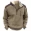 Men's Knitted Sweatshirt Retro Outdoor 1/4 Collar 1/4 Zip Tactical Knit Pullover Sweatshirt