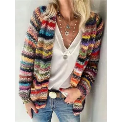 Women\'s Colorful Casual Woolen Cardigan