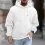 Men's Casual Jacquard Hooded Lace-up Long-sleeved Knitted Sweatshirt