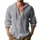 Men's Solid Color Cotton And Linen Hooded Button-down Long-sleeved Shirt