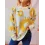 Women's Sunflower Jacquard Round Neck Long Sleeve Knitted Pullover Sweater