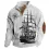 Men's Sweatshirt Vintage Nautical Sailing Compass Stand Collar Buttons Colorblock Daily Tops