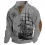 Men's Sweatshirt Vintage Nautical Sailing Compass Stand Collar Buttons Colorblock Daily Tops