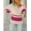 Women's Striped Contrast Zipper Lapel Casual Sweatshirt