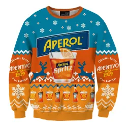 Unisex Aperol Spritz Orange Fun 3D Printed Christmas Sweatshirt