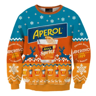 Unisex Aperol Spritz Orange Fun 3D Printed Christmas Sweatshirt