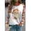 Women's Christmas Santa Claus Print Contrast Color Round Neck Sweatshirt