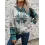 Women's Western Ethnic Print Color Block Hooded Sweatshirt