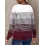 Women's Retro Striped Gradient Print Christmas Holiday Round Neck Casual Sweatshirt