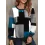 Women's Retro Geometric Picture Color Block Print Daily Vacation Round Neck Casual Sweater