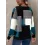 Women's Retro Geometric Picture Color Block Print Daily Vacation Round Neck Casual Sweater