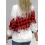 Women's Retro Plaid Gradient Print Christmas Vacation Round Neck Casual Sweater