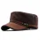 Men's Flat-top Leather Peaked Cap Military Cap Casual Sun Hat