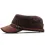 Men's Flat-top Leather Peaked Cap Military Cap Casual Sun Hat