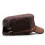 Men's Flat-top Leather Peaked Cap Military Cap Casual Sun Hat