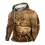 Men's Retro Outdoor 3D Engraved Deer Hunting Print Hooded Sweatshirt