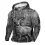 Men's Retro Outdoor 3D Engraved Deer Hunting Print Hooded Sweatshirt