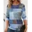 Women's Color Block Printed Casual Round Neck Sweatshirt Holiday Party Sweatshirt