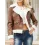 Women's Fleece Warm Long Sleeve Lapel Leather Jacket