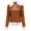 Women's Fleece Warm Long Sleeve Lapel Leather Jacket