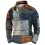 Mens Zip Stand Collar Sweatshirt Patchwork 3D Color Block Festival Print Sports Casual Outdoor Vacation Pullover